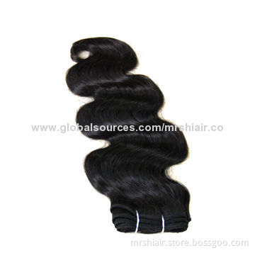 16-inch Natural Black New Body Wave Brazilian Hair Weaving